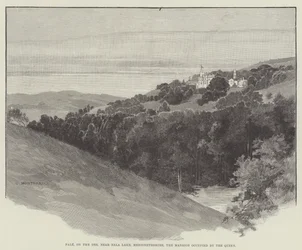 Pale, sur la Dee, près du lac Bala, Merionethshire, le manoir occupé par la reine